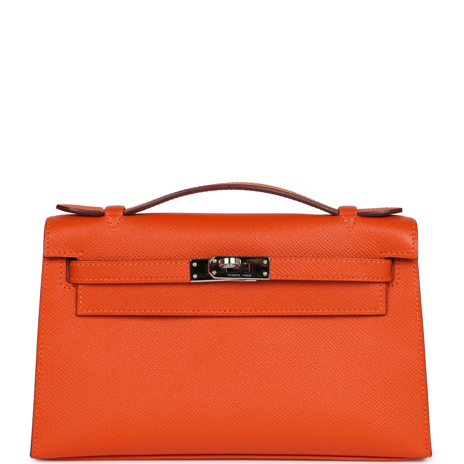 Replicate Hermes Kelly Pochette Feu Epsom Palladium Hardware(1:1 replica)