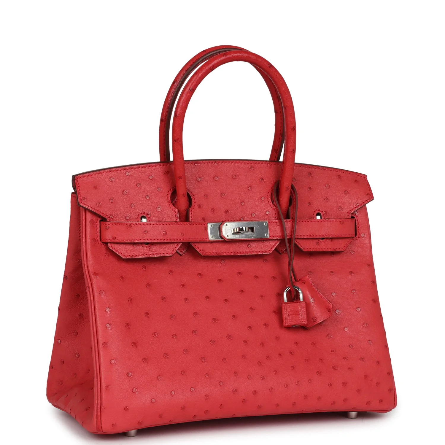 Replicate Hermes Birkin 30 Bougainvillea Ostrich Palladium Hardware(1:1 replica)