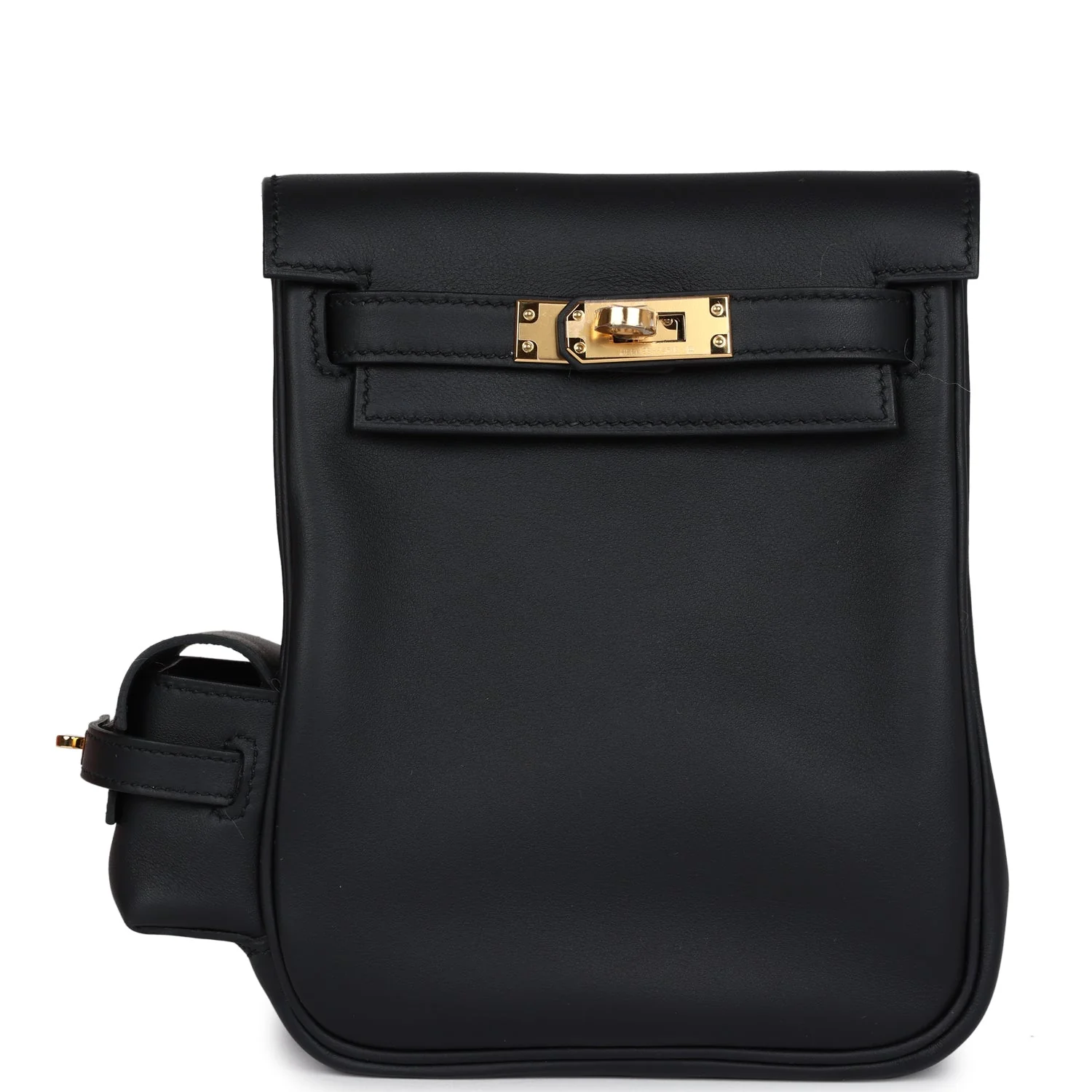 Replicate Hermes Mini Kelly Jump Backpack Black Swift Gold Hardware(1:1 replica)