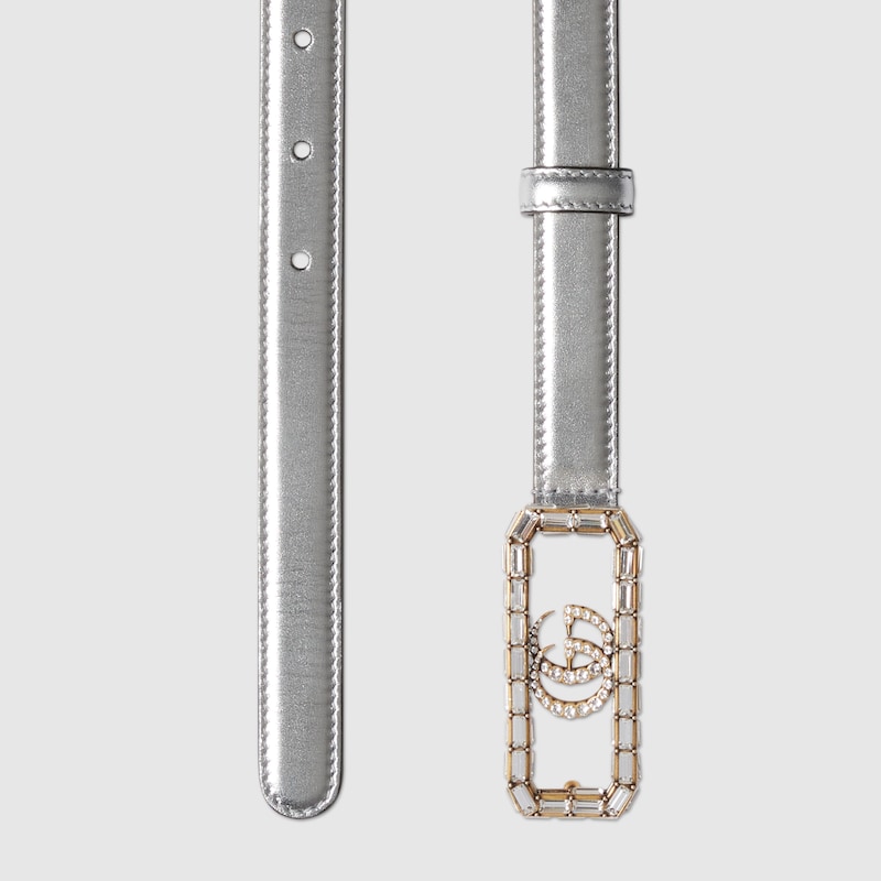 Replicate Thin belt with crystal Double G buckle(1:1 replica)