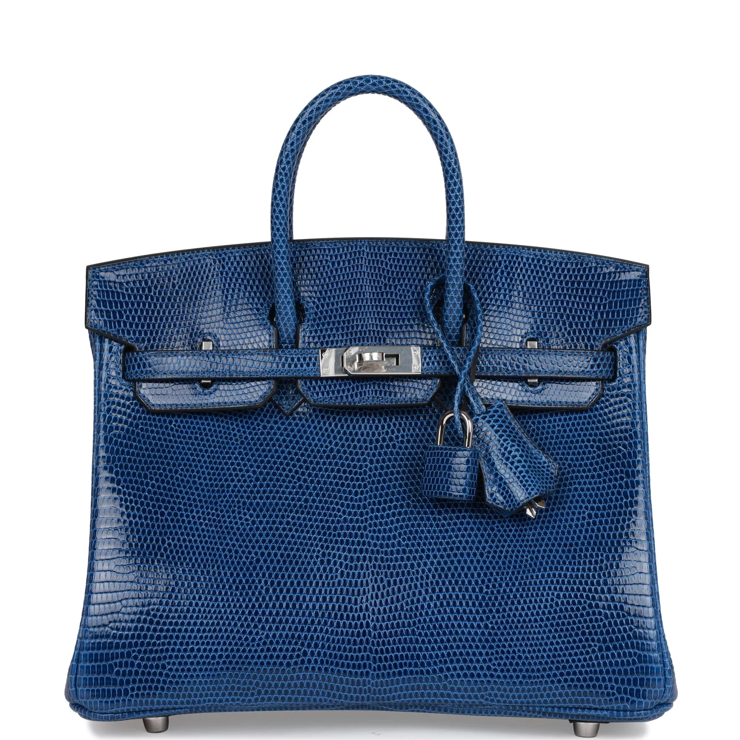 Replicate Hermes Birkin 25 Bleu Saphir Lizard Palladium Hardware(1:1 replica)
