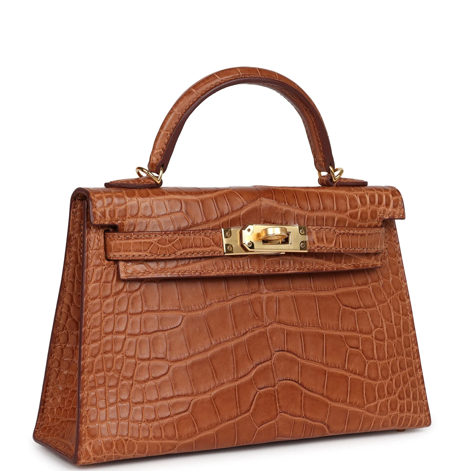Replicate Hermes Kelly Sellier 20 Gold Matte Alligator Gold Hardware(1:1 replica)