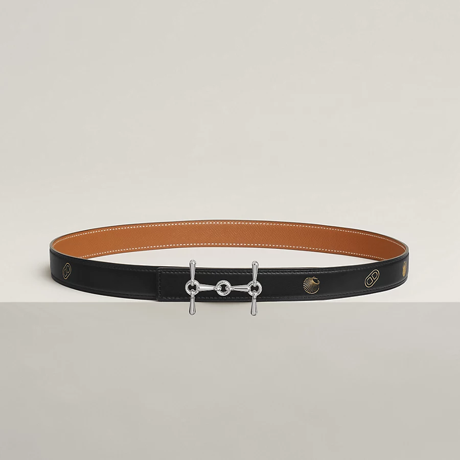 Replicate H Equestre belt buckle   Hermès sur Mer reversible leather strap 24 mm(1:1 replica)