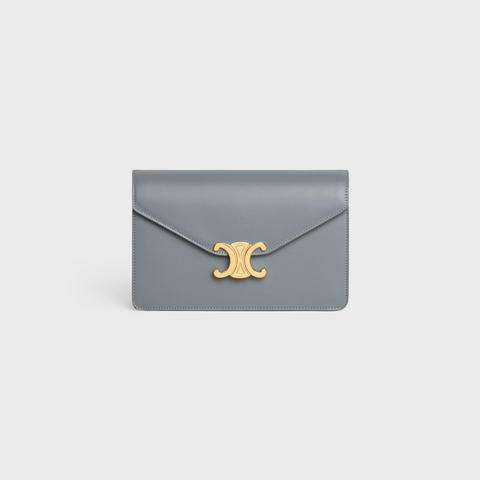 Replicate WALLET ON CHAIN MARGO IN SHINY CALFSKIN BLUE GREY(1:1 replica)