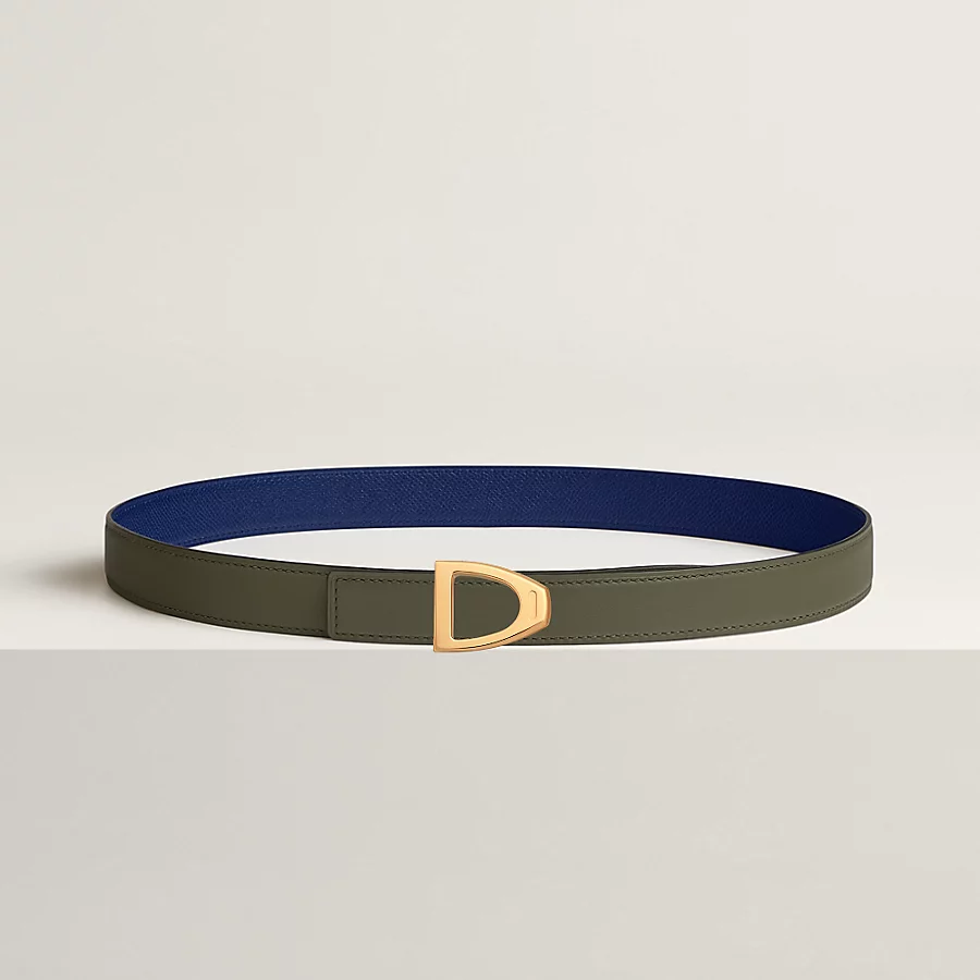 Replicate Cavaliere belt buckle   Reversible leather strap 24 mm(1:1 replica)