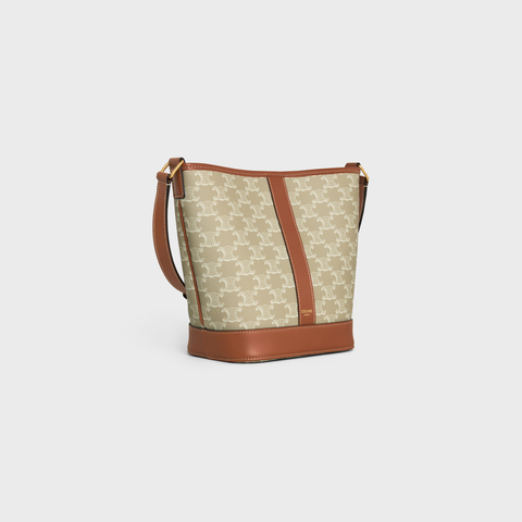 Replicate SMALL BUCKET IN TRIOMPHE CANVAS AND CALFSKIN GREGE(1:1 replica)