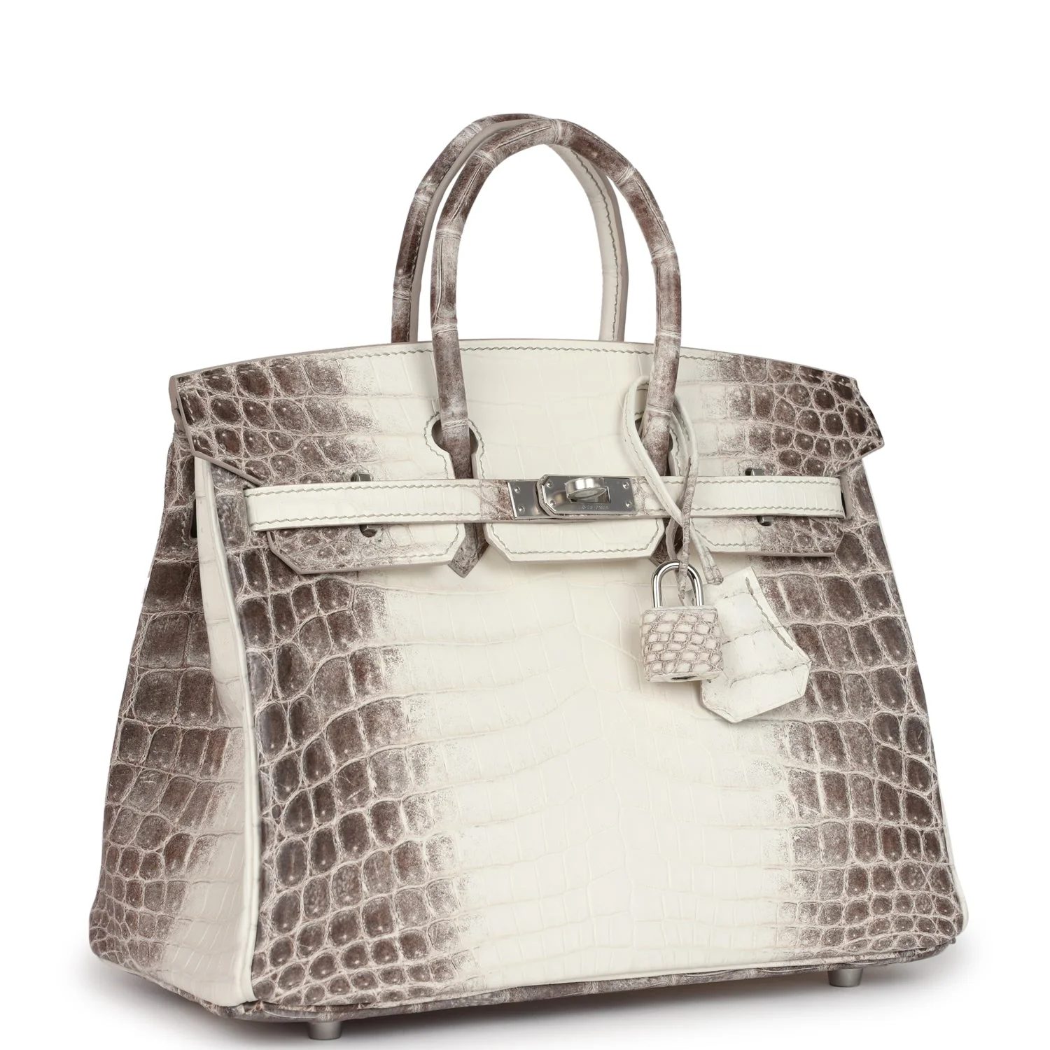 Replicate Hermes Birkin 25 Himalaya Niloticus Crocodile Palladium Hardware(1:1 replica)