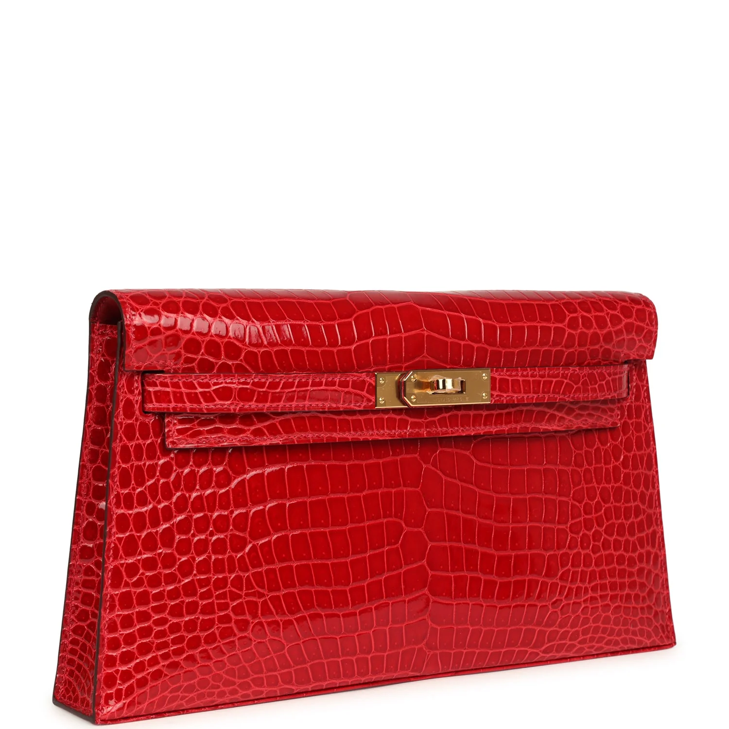 Replicate Hermes Kelly Elan Braise Shiny Porosus Crocodile Gold Hardware(1:1 replica)