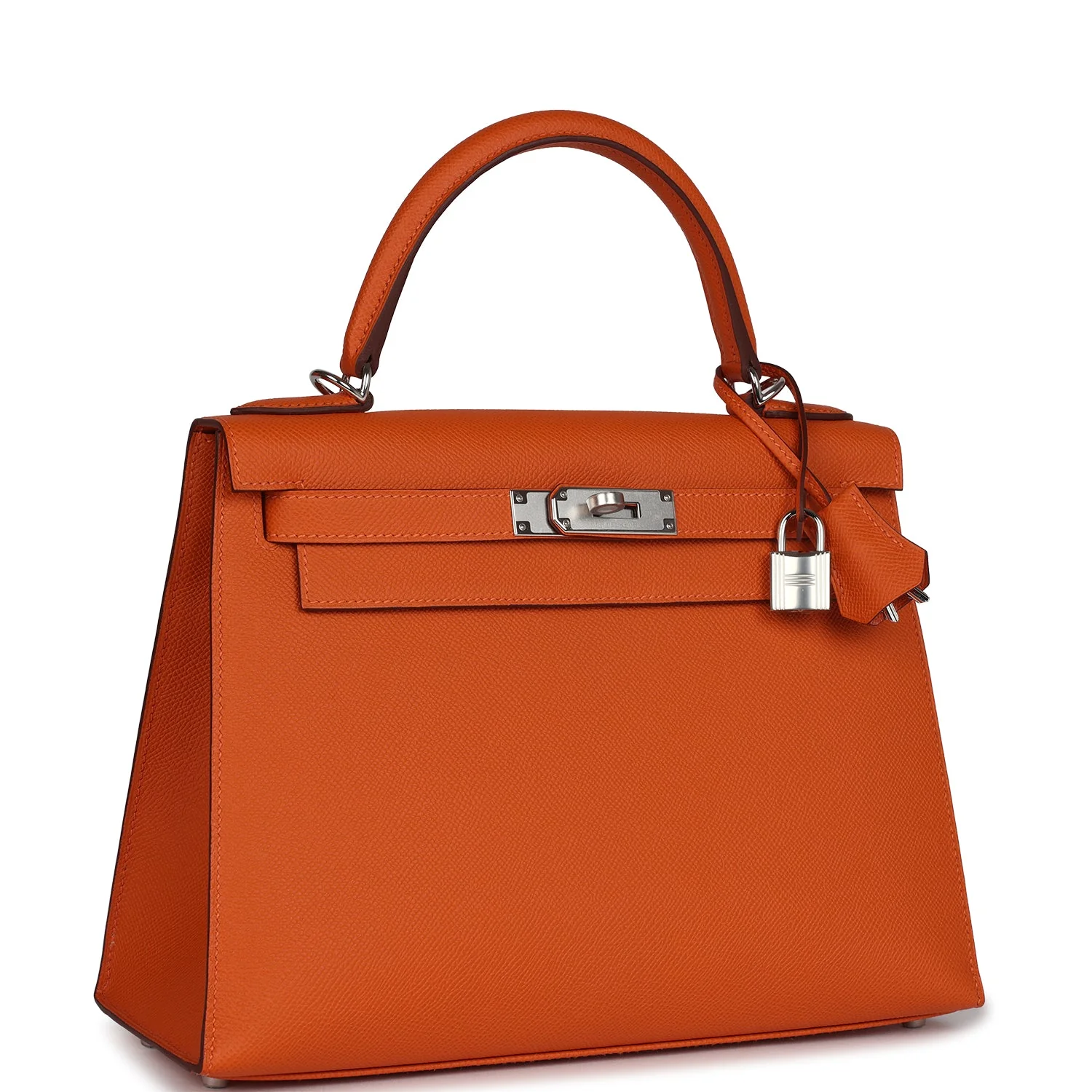 Replicate Hermes Kelly Sellier 28 Orange Epsom Palladium Hardware(1:1 replica)