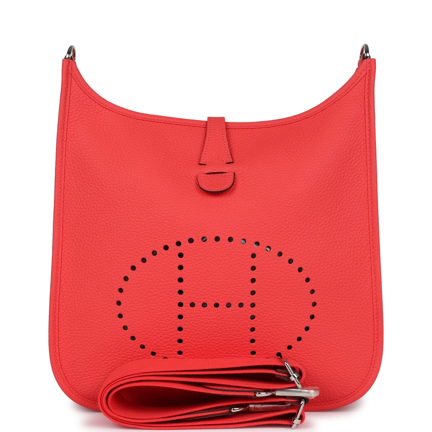 Replicate Hermes Evelyne III PM Rose Texas Clemence Palladium Hardware(1:1 replica)