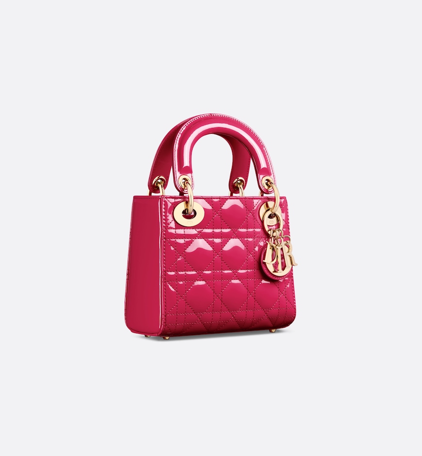 Replicate Dior Mini Dioriviera Lady Dior Bag   Patent Leather(1:1 replica)