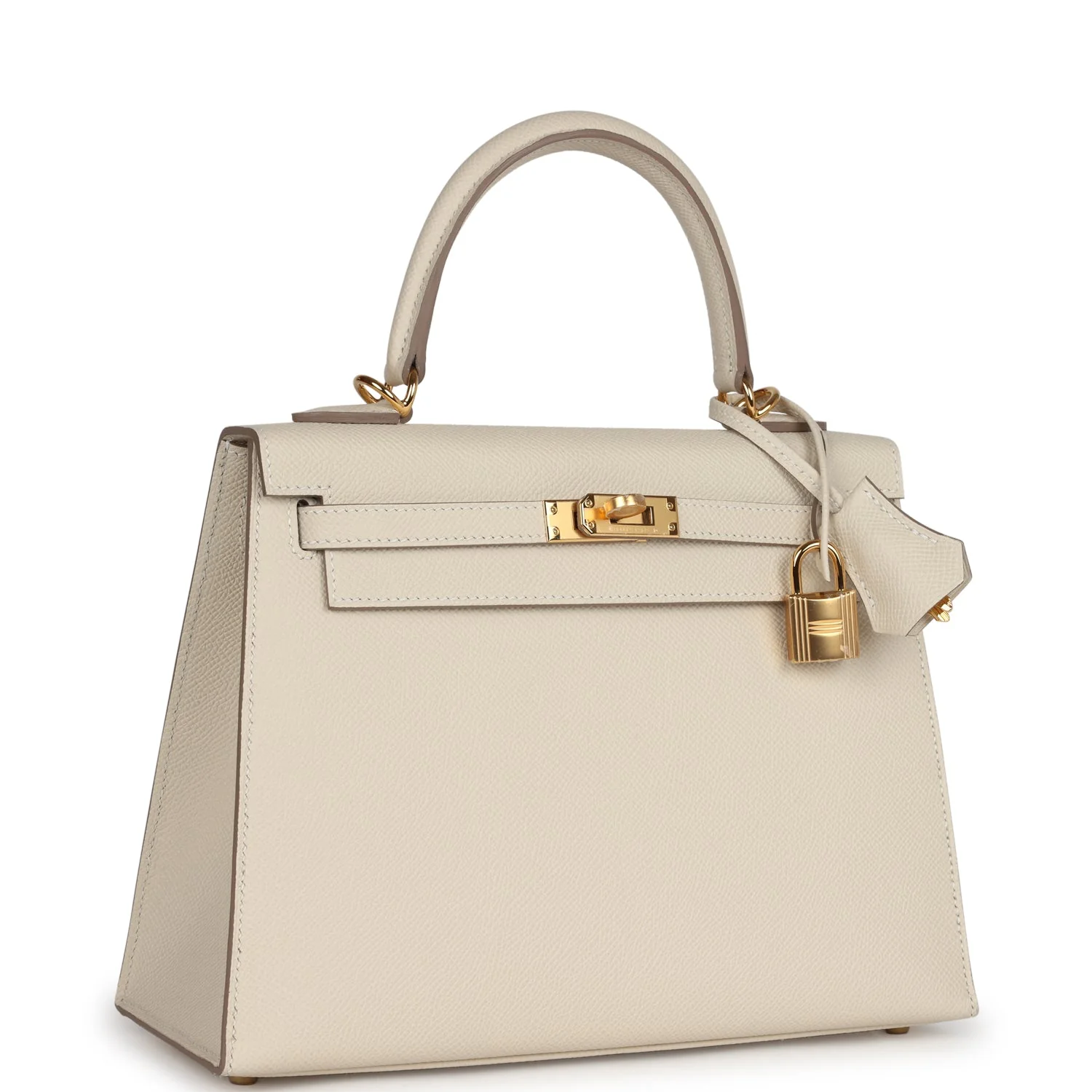 Replicate Hermes Kelly Sellier 25 Craie Epsom Gold Hardware(1:1 replica)