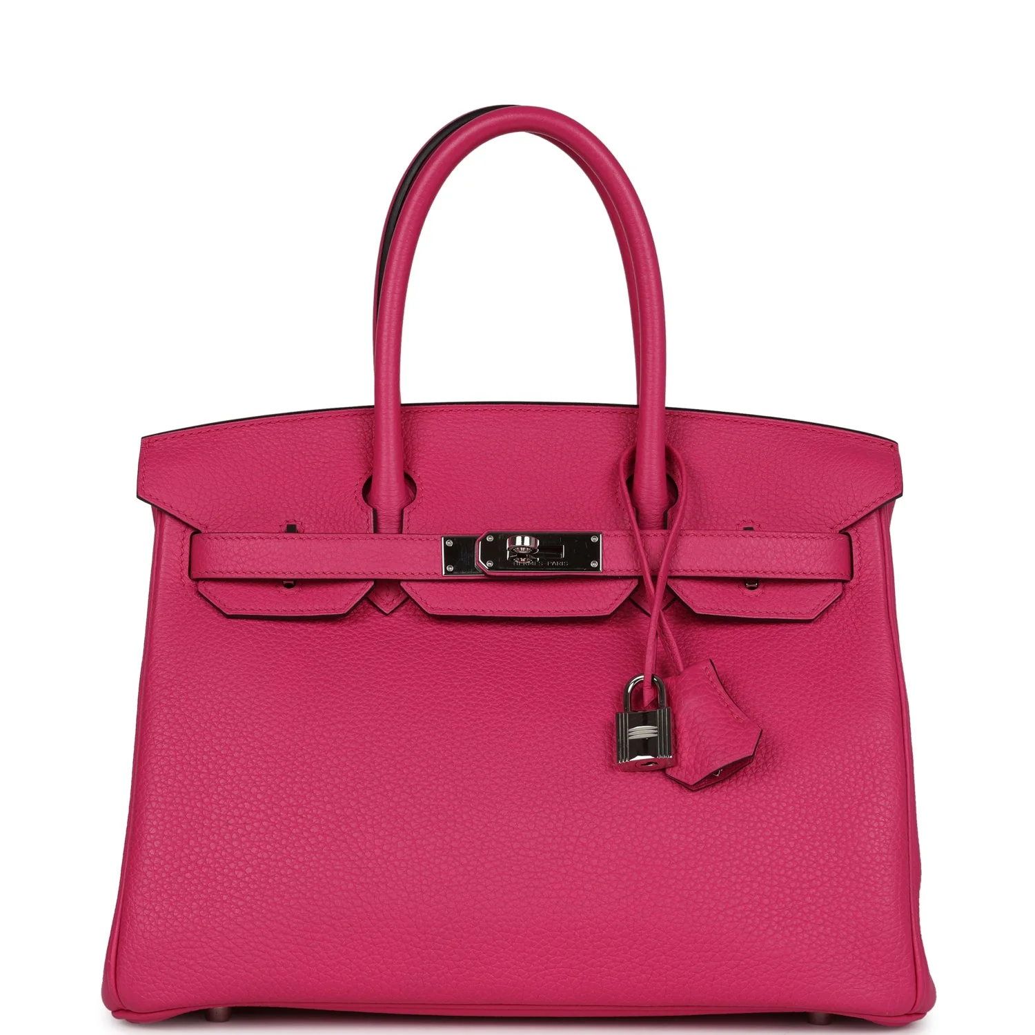 Replicate Hermes Birkin 30 Rose Shocking Clemence Palladium Hardware(1:1 replica)