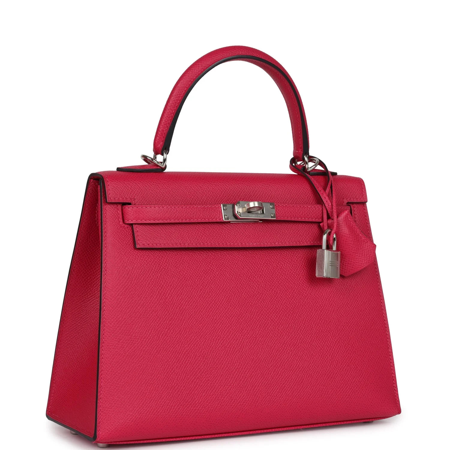 Replicate Hermes Kelly Sellier 25 Framboise Verso Epsom Palladium Hardware(1:1 replica)