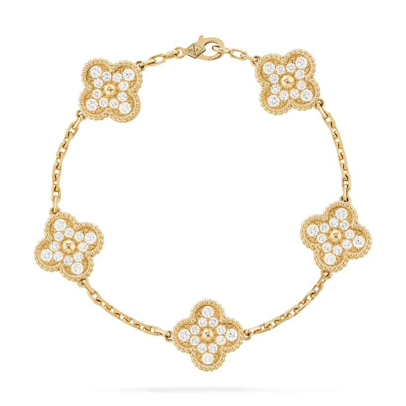 Replicate Vintage Alhambra bracelet, 5 motifs(1:1 replica)