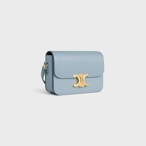 Replicate TEEN TRIOMPHE BAG IN SHINY CALFSKIN PALE BLUE(1:1 replica)