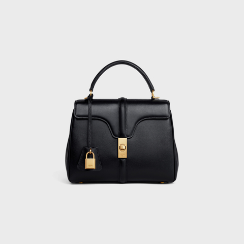 Replicate SMALL 16 BAG IN SATINATED CALFSKIN BLACK(1:1 replica)