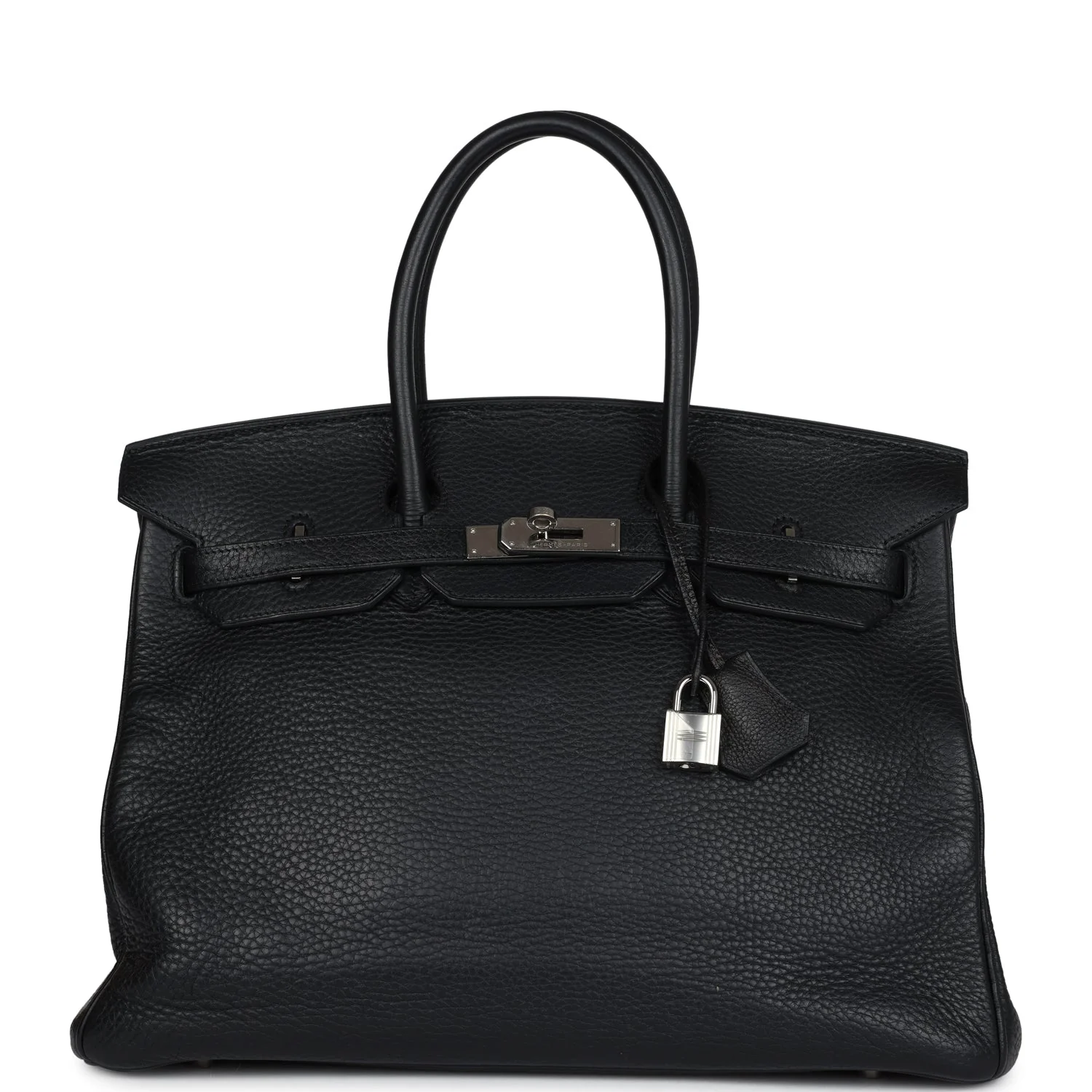 Replicate Vintage Hermes Birkin 35 Black Clemence Palladium Hardware(1:1 replica)