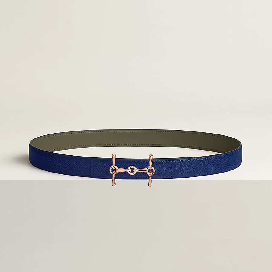 Replicate H Equestre belt buckle   Reversible leather strap 24 mm(1:1 replica)