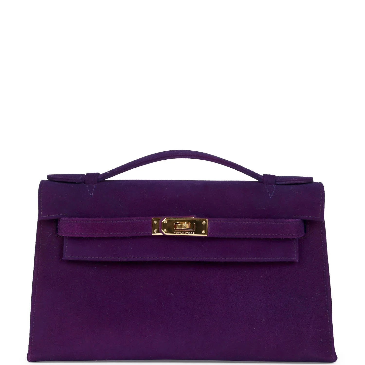 Replicate Hermes Kelly Pochette Violet Doblis Gold Hardware(1:1 replica)