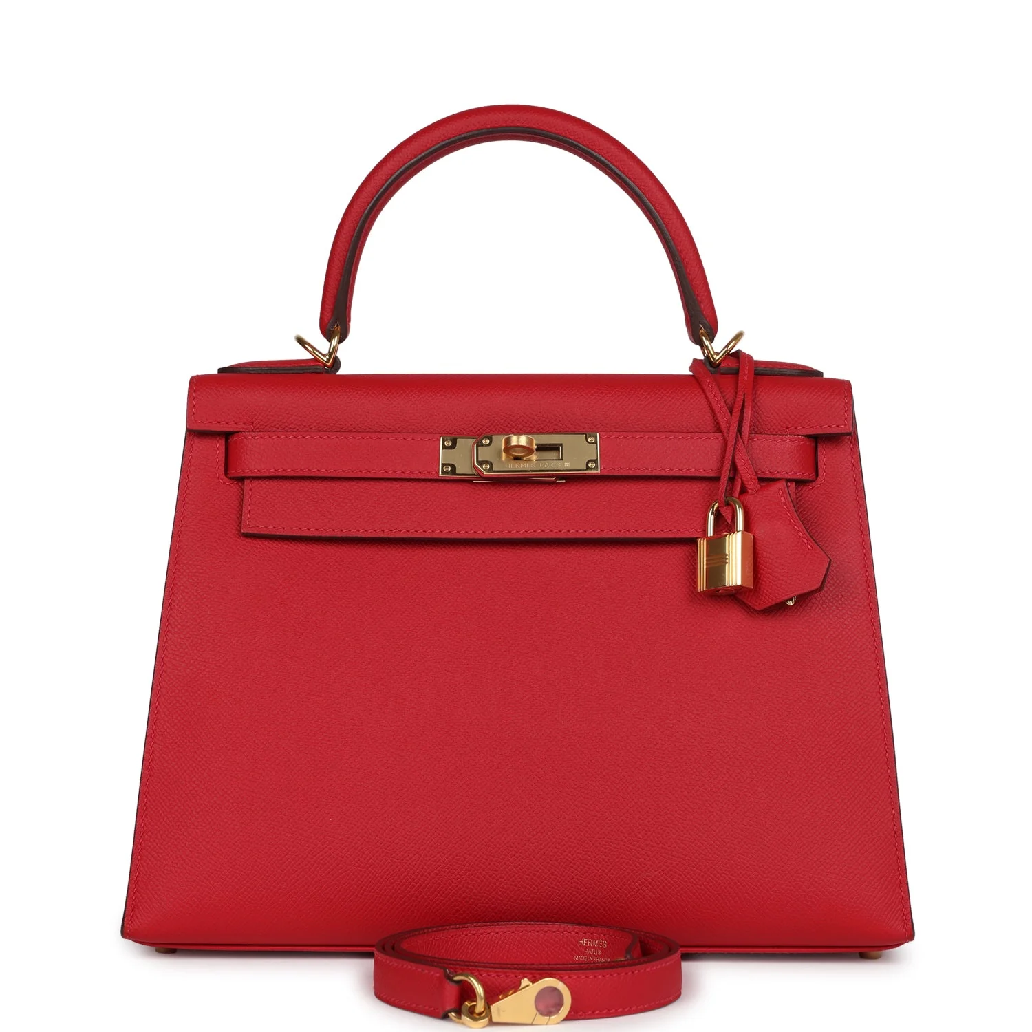 Replicate Hermes Kelly Sellier 28 Rouge Casaque Epsom Gold Hardware(1:1 replica)