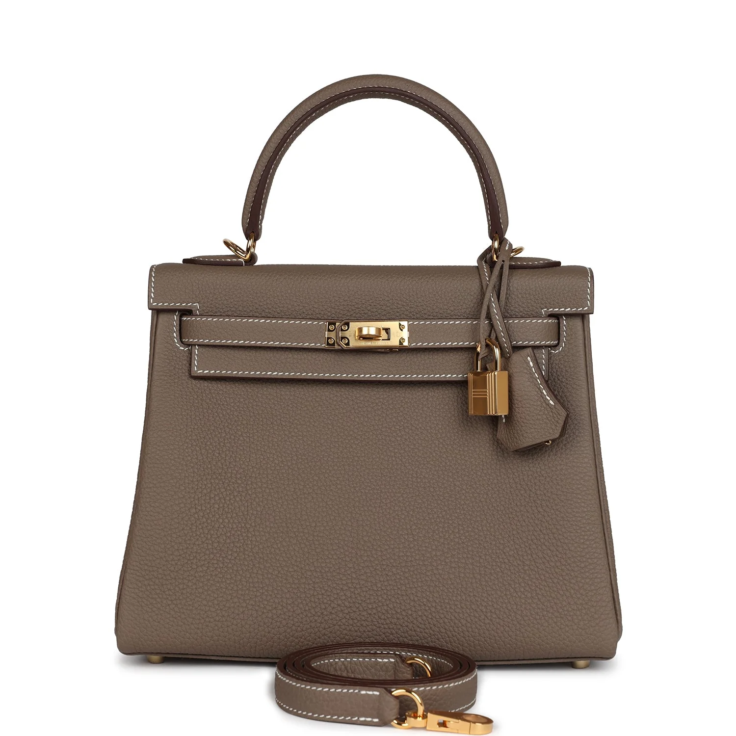 Replicate Hermes Kelly Retourne 25 Etoupe Togo Gold Hardware(1:1 replica)
