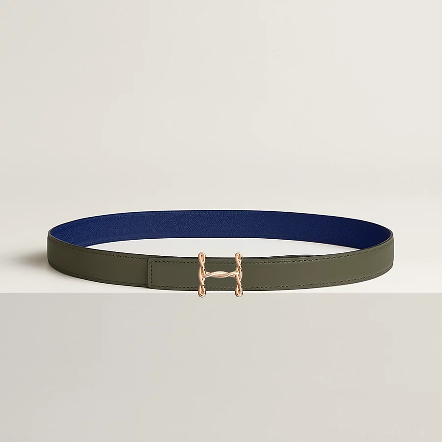 Replicate H Torsade belt buckle   Reversible leather strap 24 mm(1:1 replica)