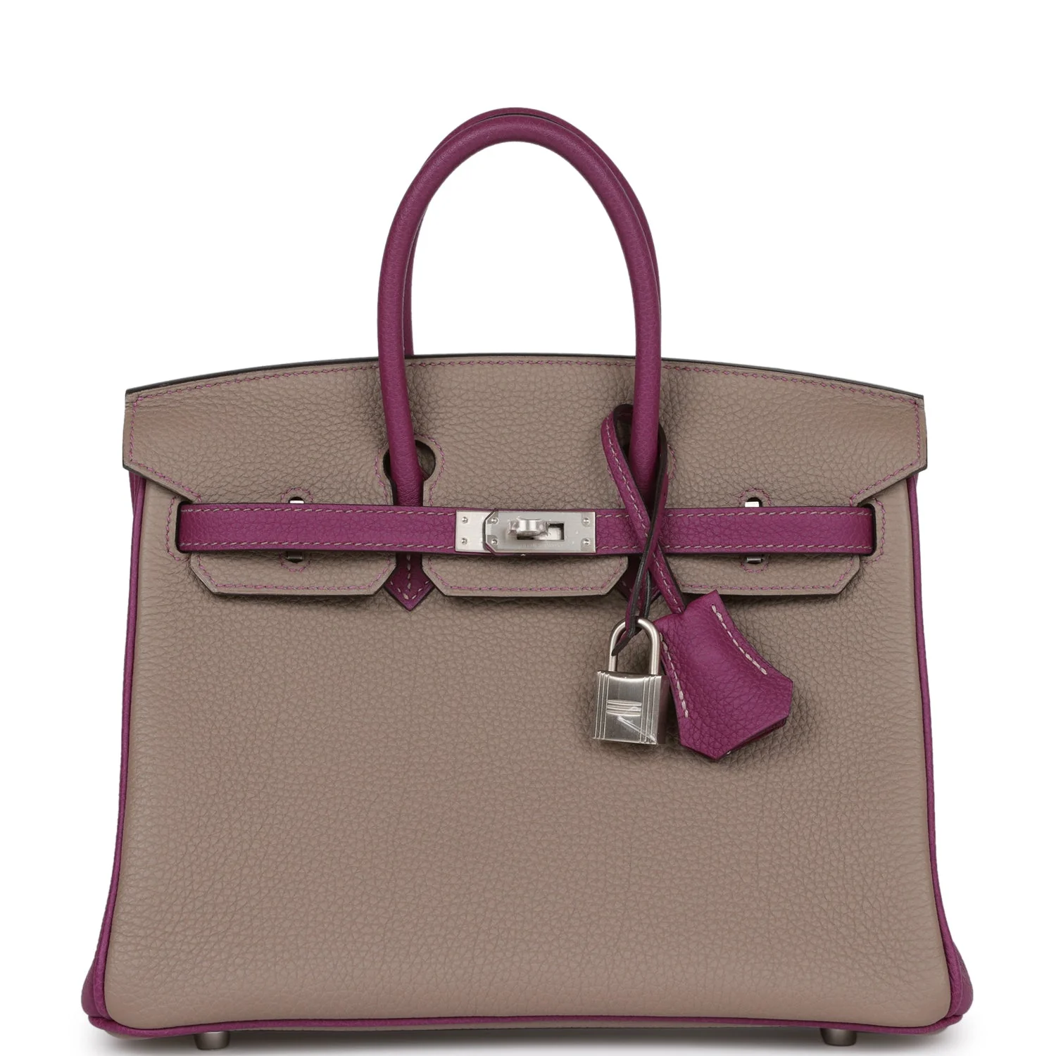 Replicate Hermes Special Order (HSS) Birkin 25 Gris Asphalte and Anenome Togo Brushed Palladium Hardware(1:1 replica)