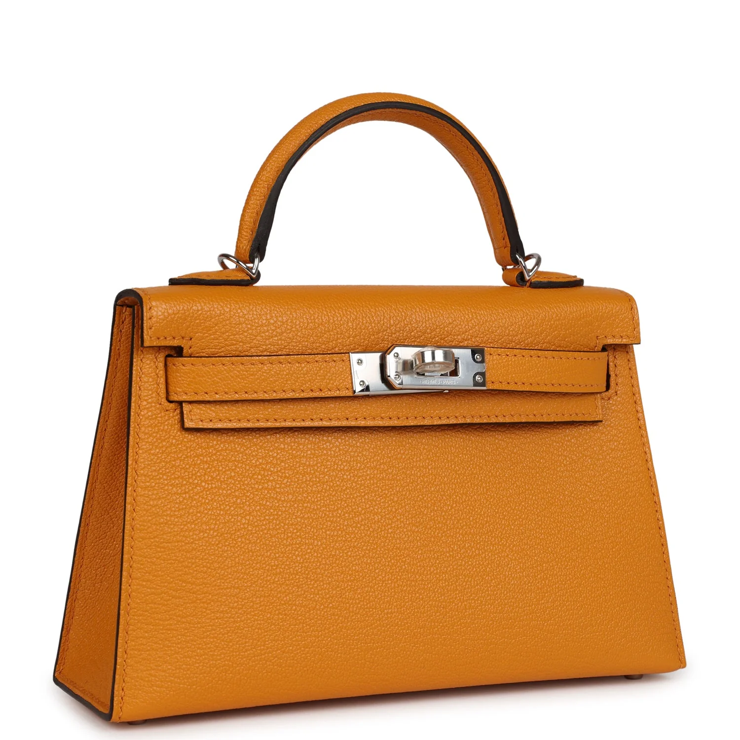 Replicate Hermes Kelly Sellier 20 Moutarde Chevre Palladium Hardware(1:1 replica)