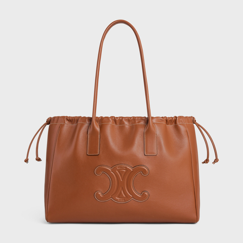 Replicate CABAS DRAWSTRING CUIR TRIOMPHE IN SMOOTH CALFSKIN TAN(1:1 replica)