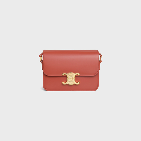 Replicate TEEN TRIOMPHE BAG IN SHINY CALFSKIN RED CANYON(1:1 replica)