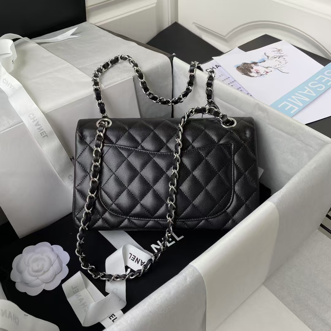 Replicate Chanel Small Classic Handbag Caviar Silver Hardware(1:1 replica)