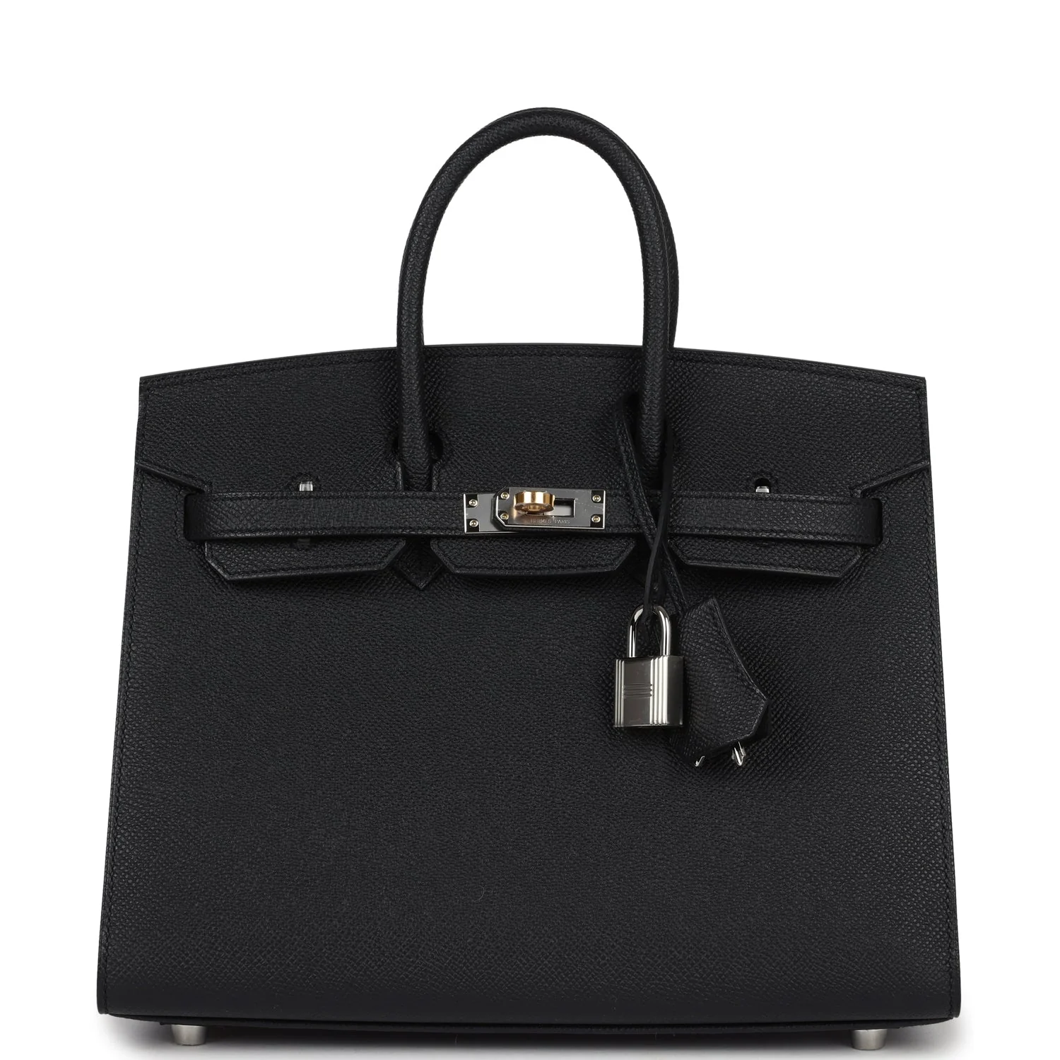 Replicate Hermes Birkin Sellier 25 Black Epsom Electrum Hardware(1:1 replica)
