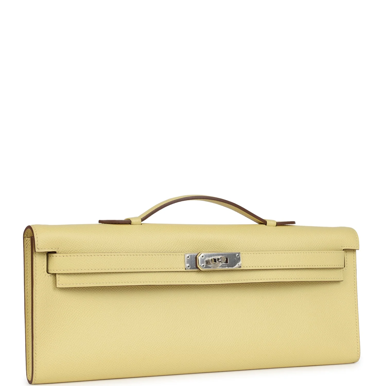 Replicate Hermes Kelly Cut Jaune Poussin Epsom Palladium Hardware(1:1 replica)
