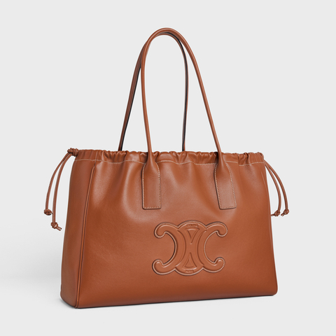 Replicate CABAS DRAWSTRING CUIR TRIOMPHE IN SMOOTH CALFSKIN TAN(1:1 replica)