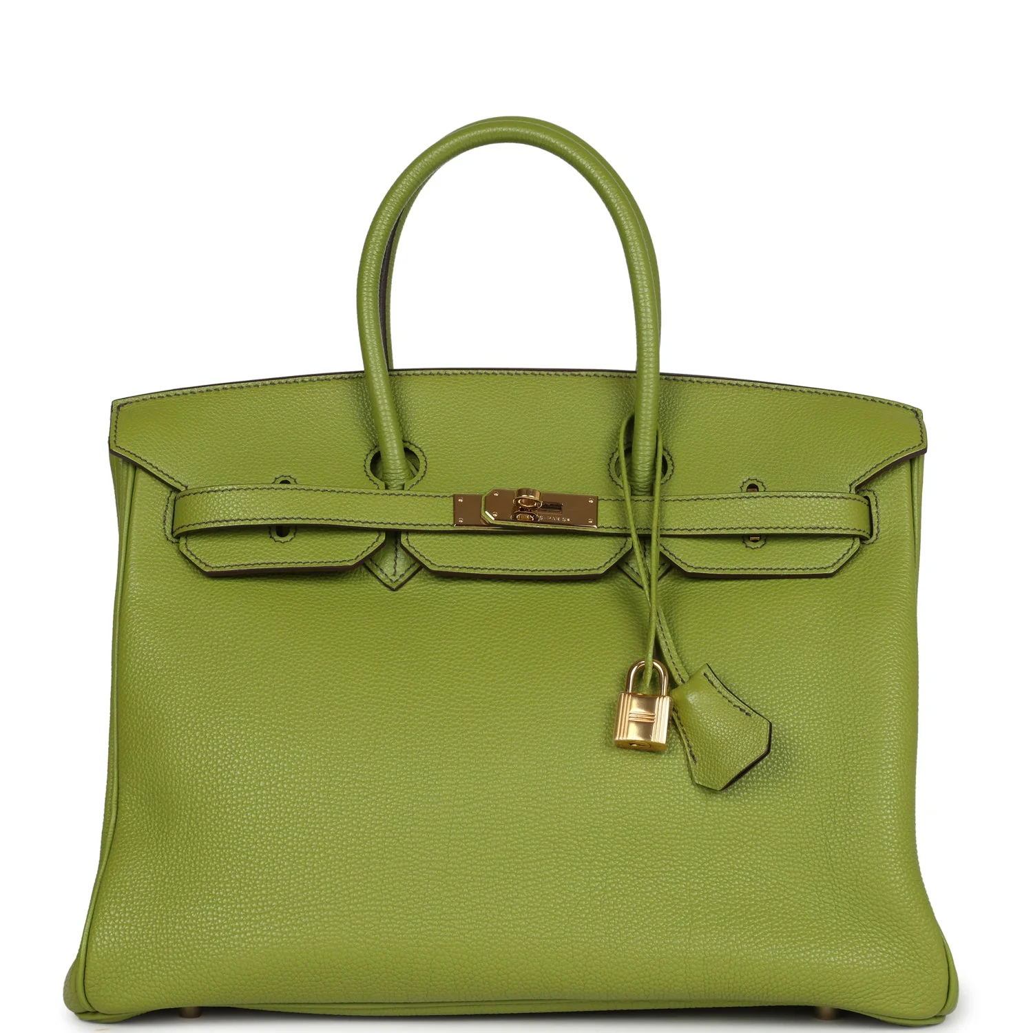Replicate Hermes Birkin 35 Vert Anis Verso Togo Gold Hardware(1:1 replica)