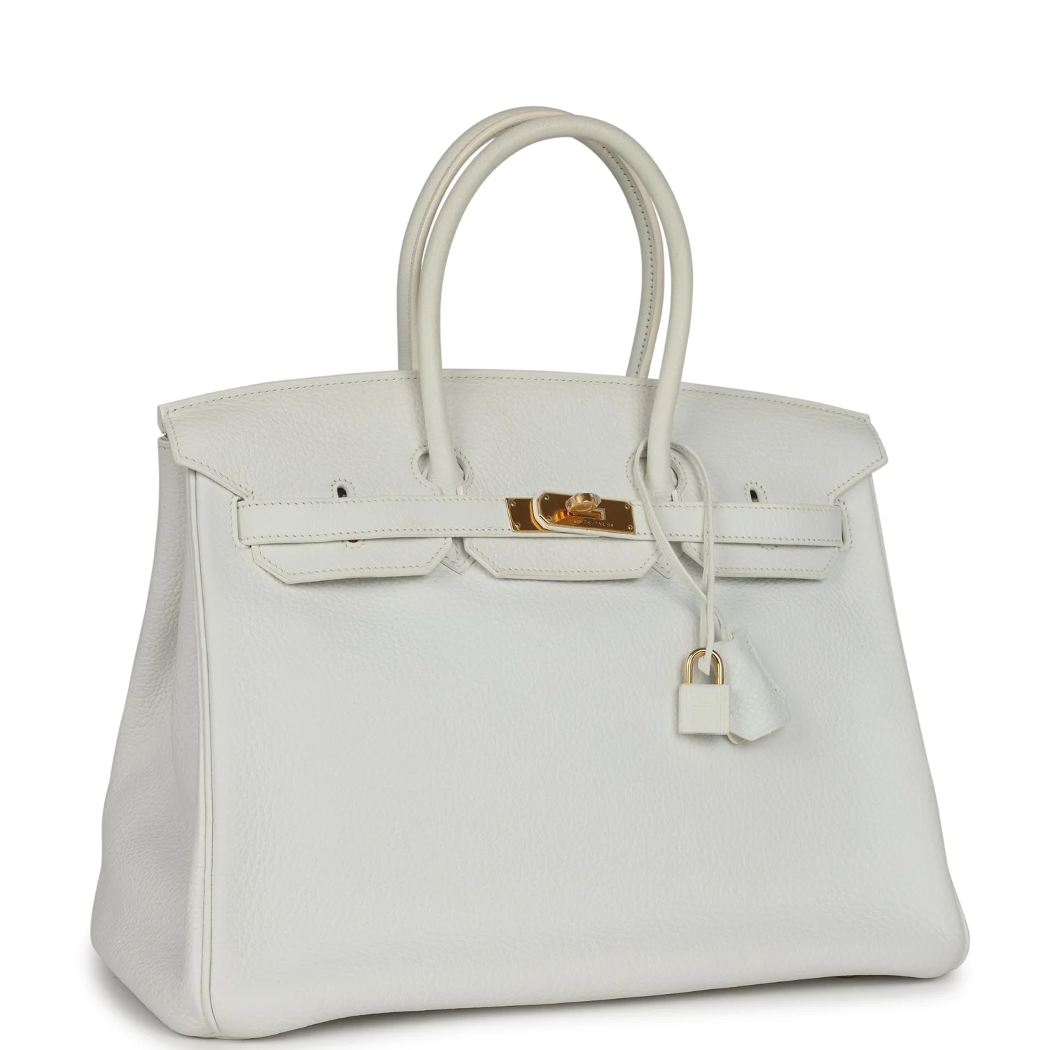 Replicate Hermes Birkin 35 White Clemence Gold Hardware(1:1 replica)
