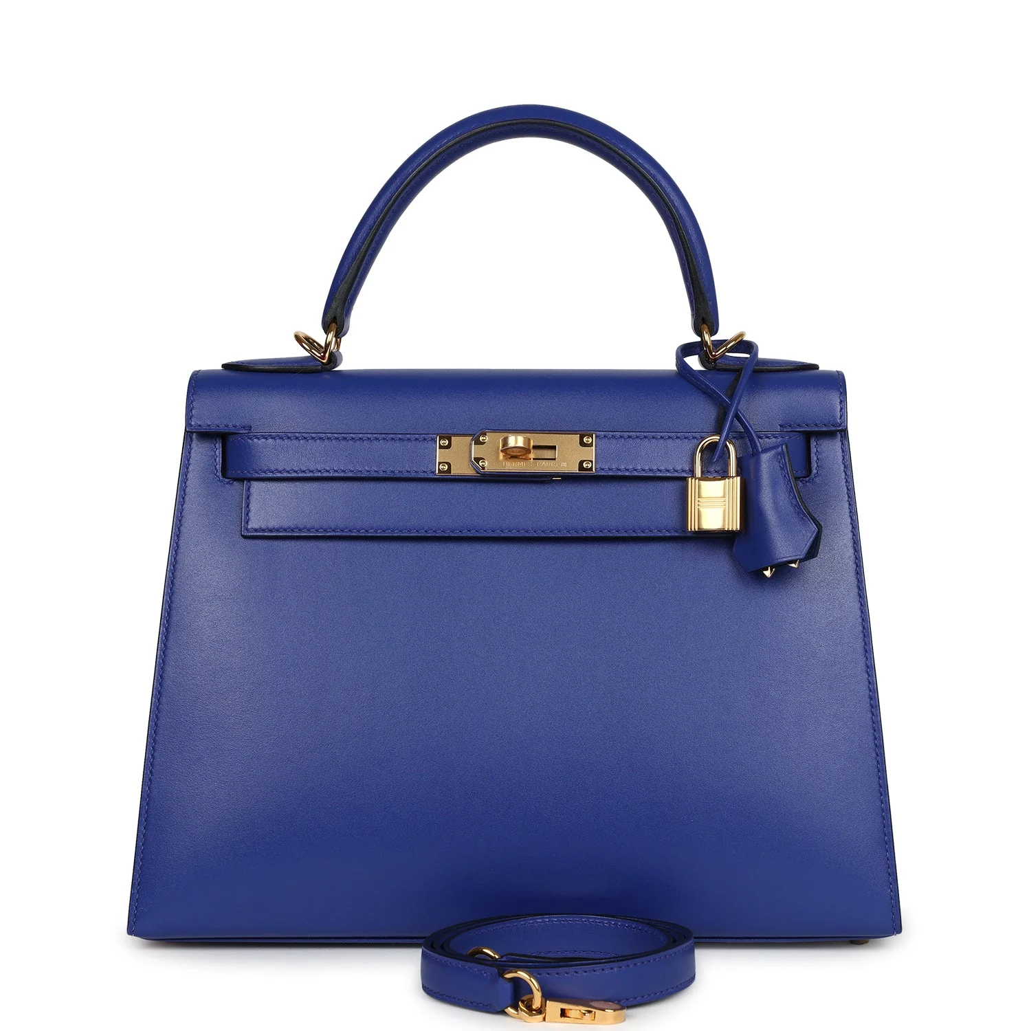 Replicate Hermes Kelly Sellier 28 Bleu Electric Tadelakt Gold Hardware(1:1 replica)