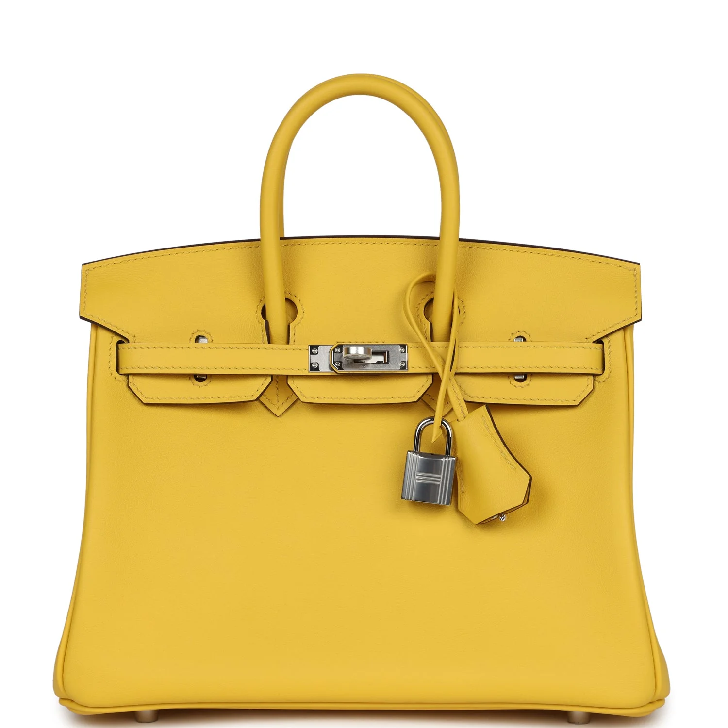 Replicate Hermes Birkin 25 Jaune de Naples Swift Palladium Hardware(1:1 replica)