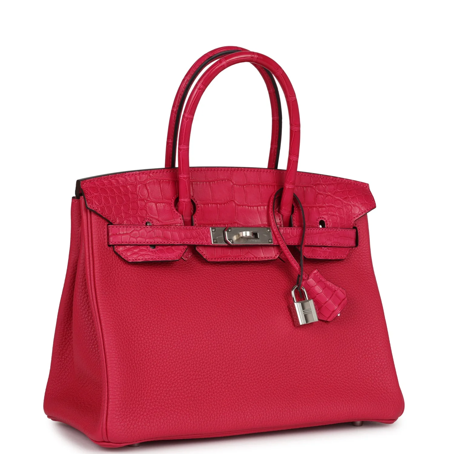 Replicate Hermes Birkin 30 Framboise Matte Alligator Togo Touch Palladium Hardware(1:1 replica)