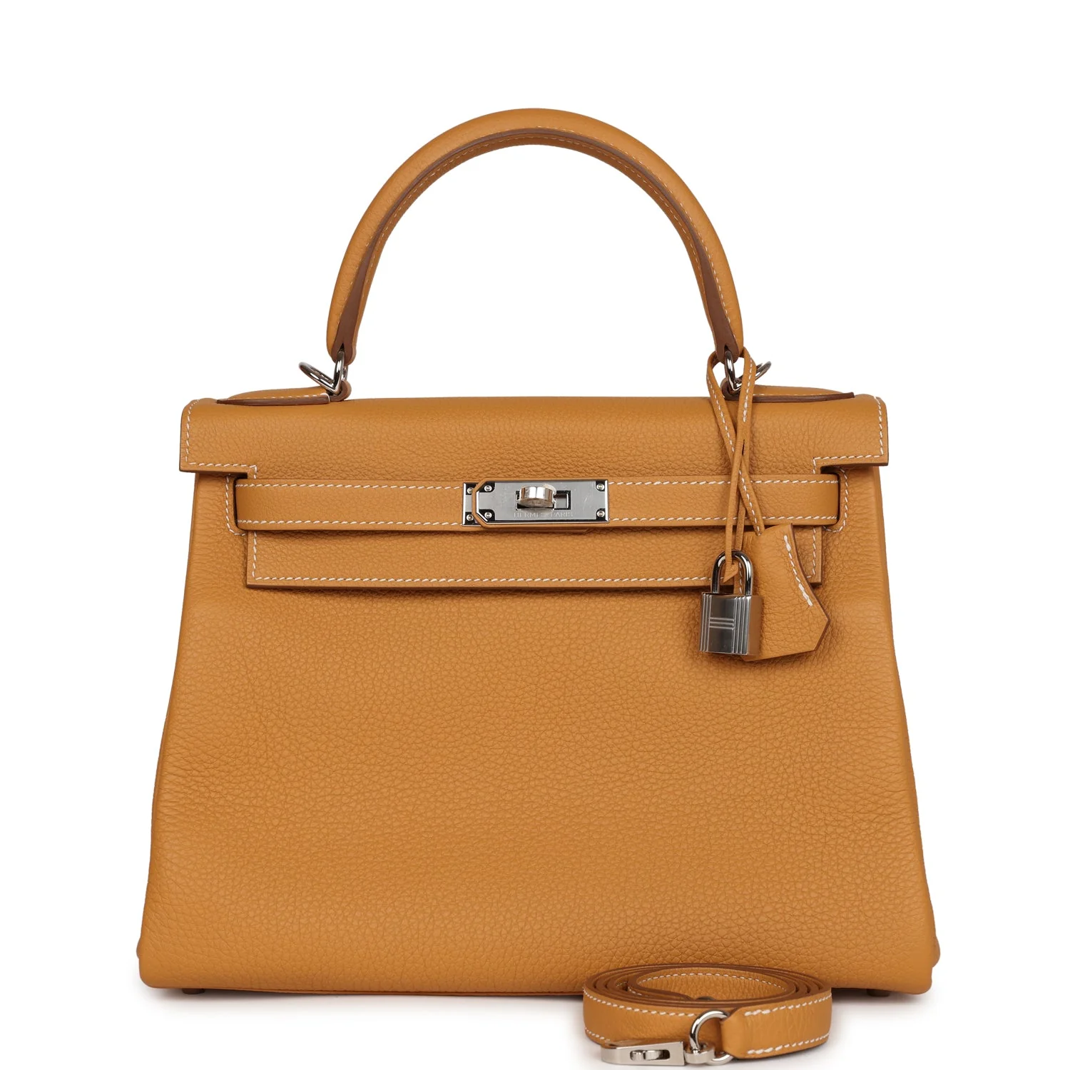 Replicate Hermes Kelly Retourne 28 Naturel Sable Togo Palladium Hardware(1:1 replica)