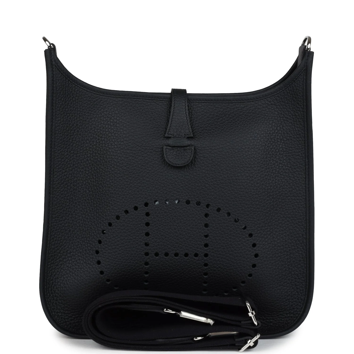 Replicate Hermes Evelyne III PM Black Clemence Palladium Hardware(1:1 replica)