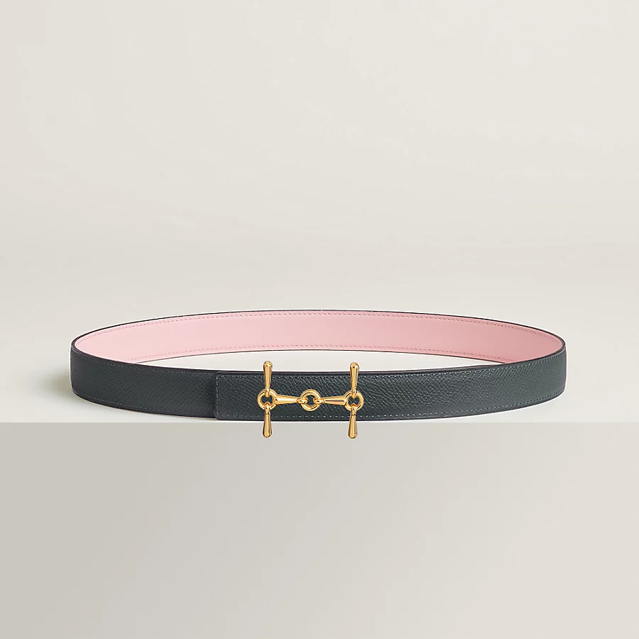 Replicate H Equestre belt buckle   Reversible leather strap 24 mm(1:1 replica)