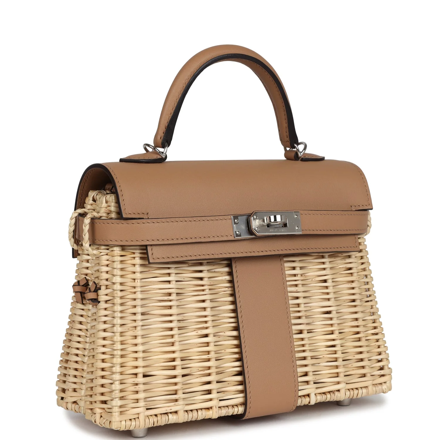 Replicate Hermes Mini Picnic Kelly 20 Chai Swift Palladium Hardware(1:1 replica)