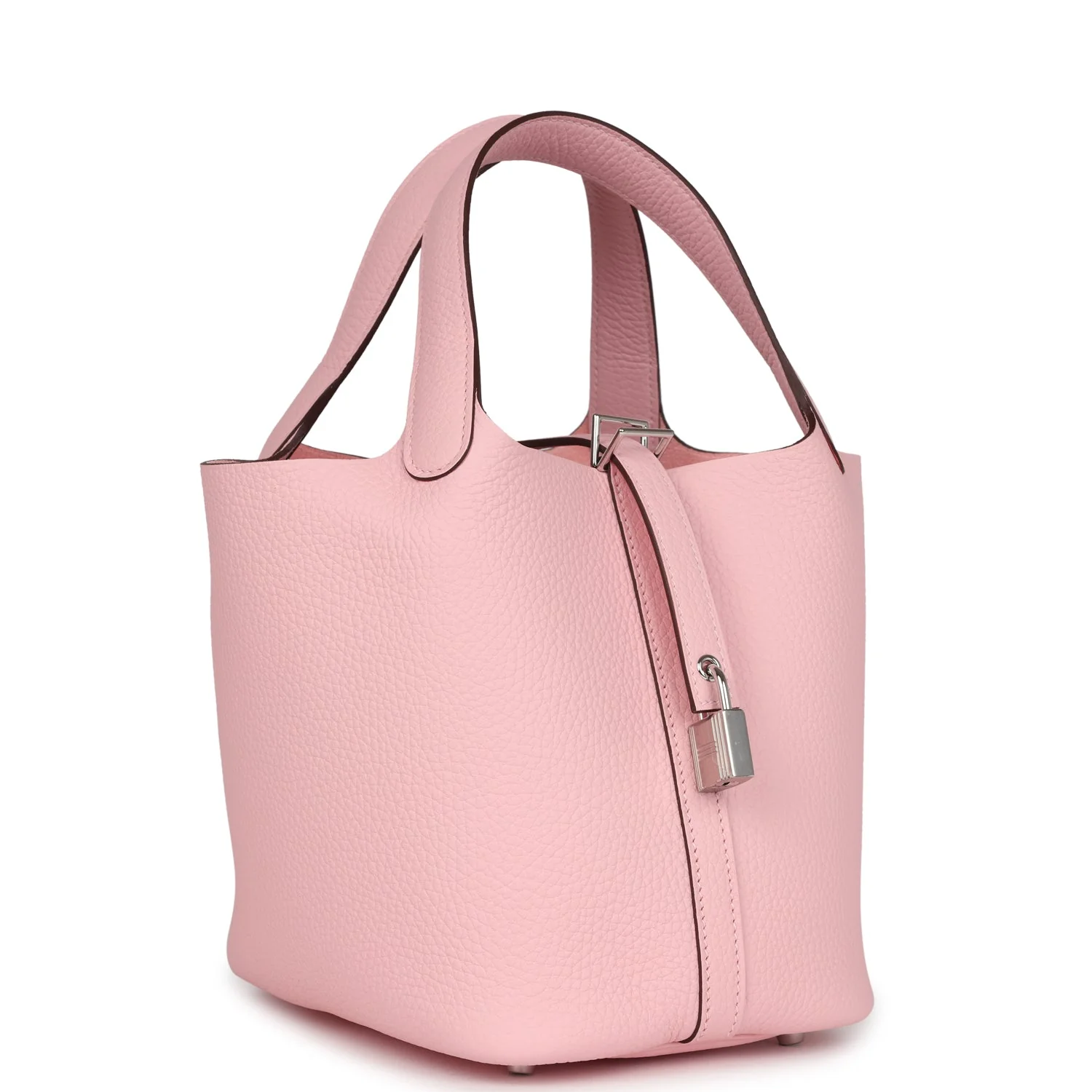 Replicate Hermes Picotin Lock 18 Rose Sakura Clemence Palladium Hardware(1:1 replica)