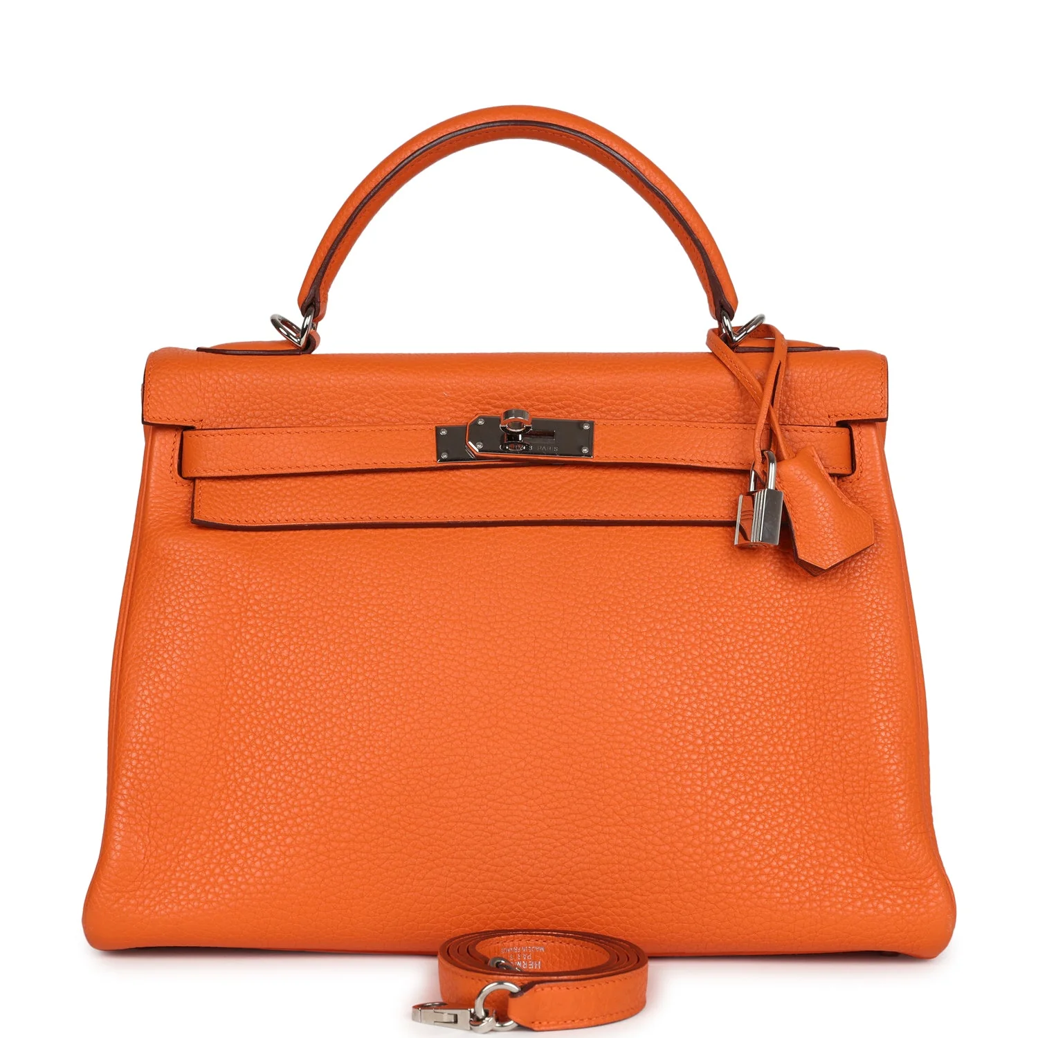 Replicate Hermes Kelly Retourne 32 Orange Togo Palladium Hardware(1:1 replica)