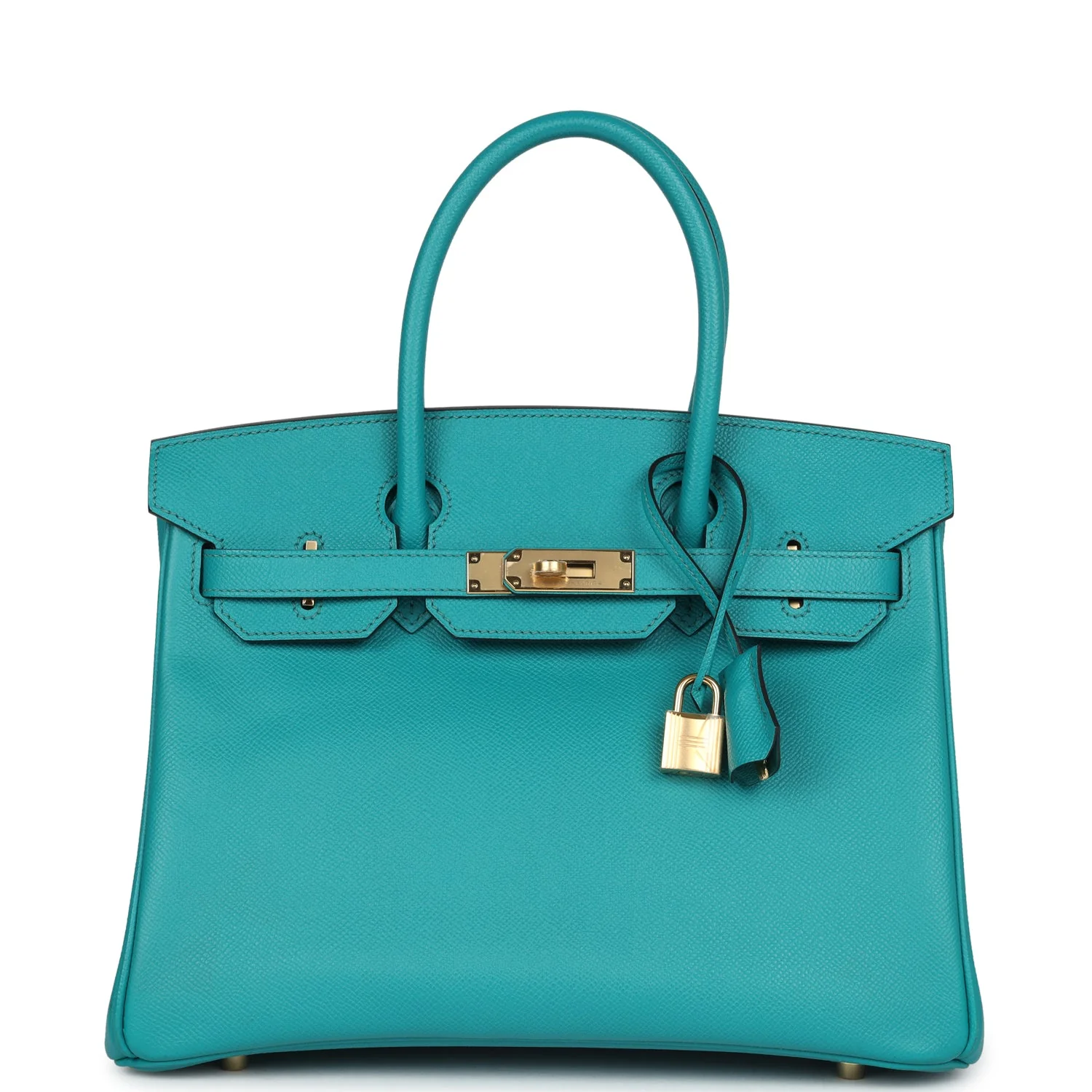 Replicate Hermes Birkin 30 Bleu Paon Epsom Gold Hardware(1:1 replica)