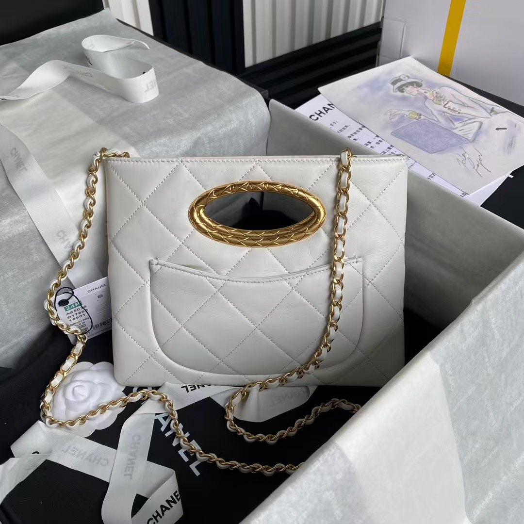 Replicate Chanel 24B AS5038 Lambskin Clutch White(1:1 replica)