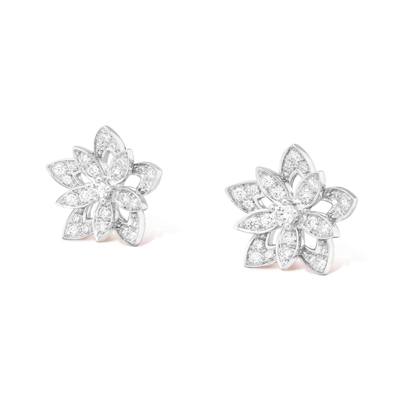 Replicate Lotus openwork earrings mini model(1:1 replica)