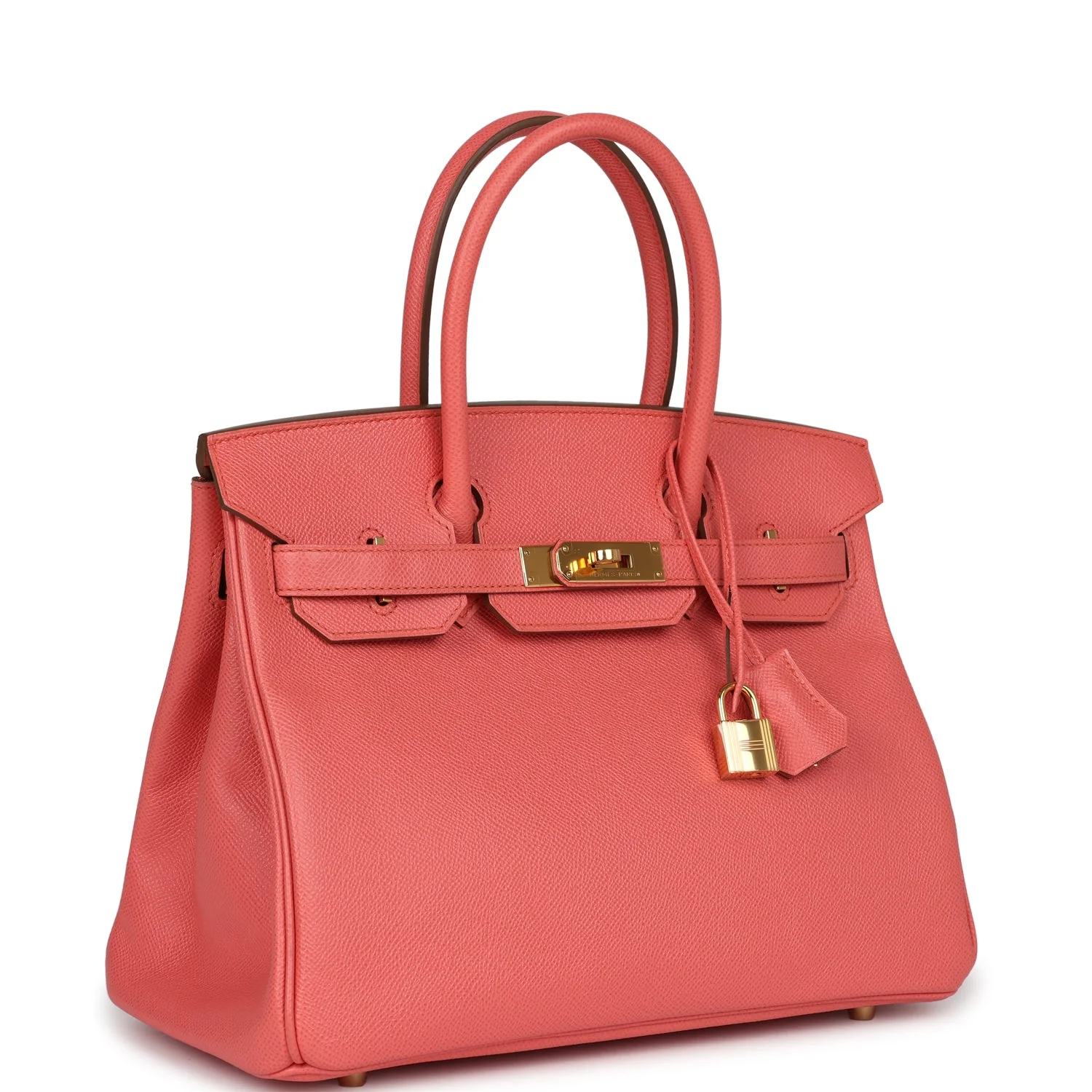 Replicate Hermes Birkin 30 Flamingo Epsom Gold Hardware(1:1 replica)